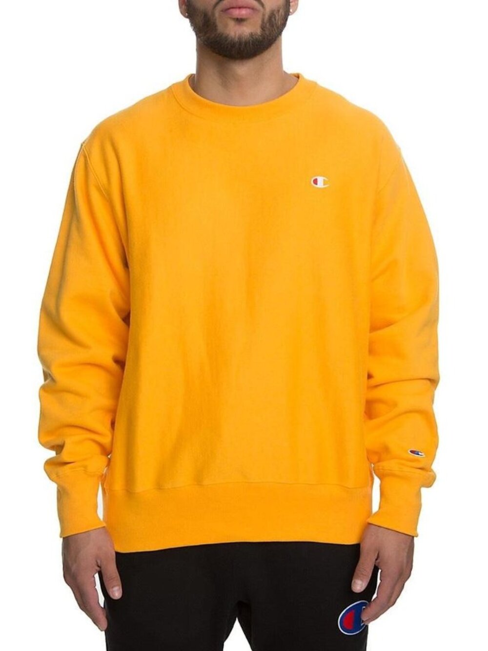 Champion Men's Reverse Weave Crewneck Sweatshirt - Yellow/Orange